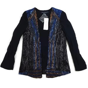 NWT FRENCH CONNECTION MultiColor Deco Sequin Sparkle Jacket Open Cardigan